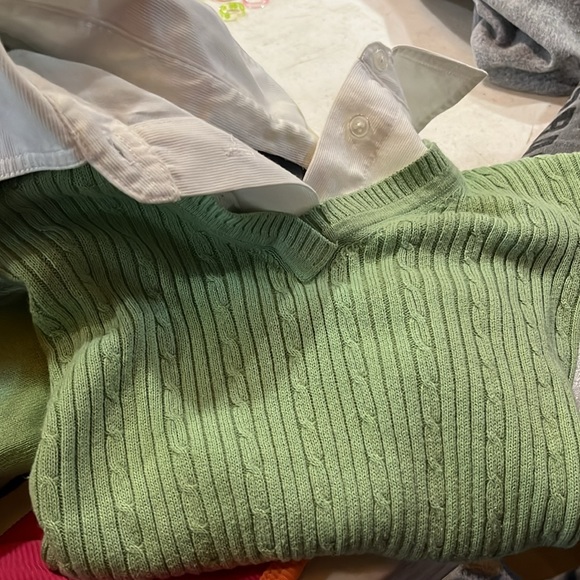 collared long sleeve cropped shirt with vest attached - Picture 2 of 3